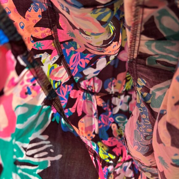 Lilly Pulitzer Ellabell Bohemian Garden Floral Tiered Maxi Dress Pockets Large - Picture 12 of 14